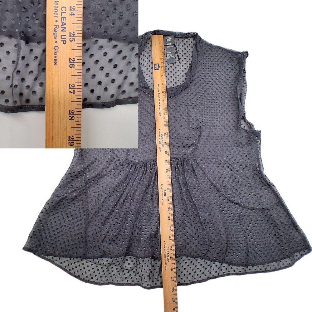 LILITH FRANCE SHEER "GUI" TOP GREY TEXTURED POLKA DOT - Picture 8 of 8